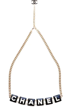 CHANEL 2022 logo-charm chain-link belt