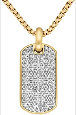 David Yurman 18kt yellow Chevron diamond tag (35mm)