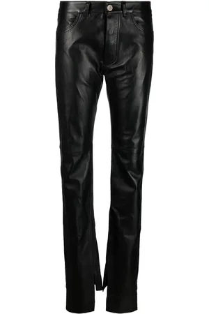 The Attico Split-cuff leather trousers