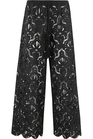 Farm Rio Seashell lace-detail trousers