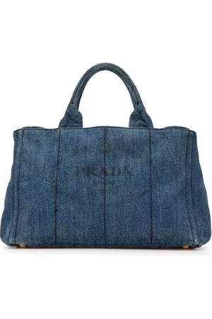 Prada 2013-2024 Denim Canapa Logo satchel