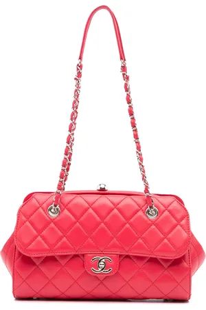 CHANEL 2015-2016 CC Quilted Lambskin Kisslock Frame Flap tote bag