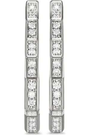 David Yurman Sterling Zig Zag Stax diamond hoop earrings (22.8mm)