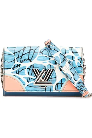 LOUIS VUITTON 2015 Epi Aqua Twist Wallet on Chain crossbody bag