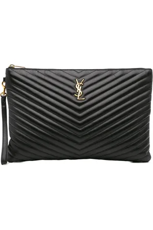 Saint Laurent 2019 Leather Chevron Monogram Document Holder clutch bag