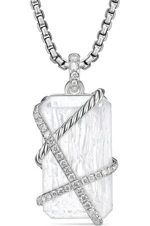 David Yurman Sterling silver Cable Wrap diamond amulet (45mm)