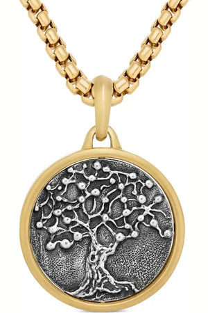 David Yurman 18kt yellow and sterling silver Life and Death Duality amulet (30mm)