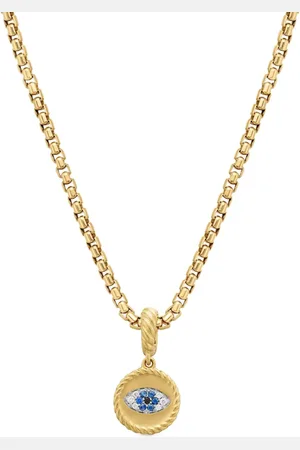 David Yurman 18kt yellow Evil Eye sapphire and diamond amulet (18.8mm)