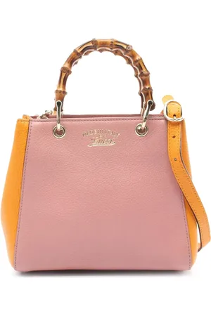 Gucci 2000-2015 Mini Bicolor Calfskin Bamboo Shopper satchel