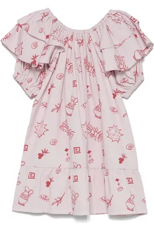 Le pandorine Summer-print ruffled dress