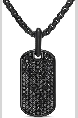 David Yurman Sterling silver Chevron diamond tag (27mm)