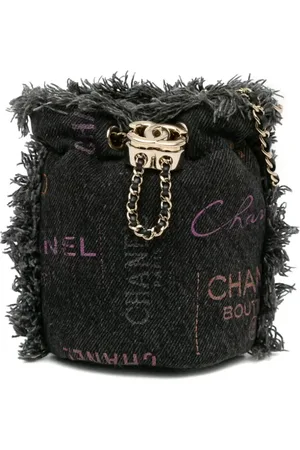 CHANEL 2021 Mini Denim Mood with Chain bucket bag