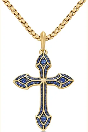 David Yurman 18kt yellow Gothic Cross amulet (36.5mm)