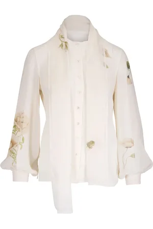 AKRIS Floral-embroidered blouse
