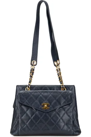 CHANEL 1996-1997 Quilted Caviar Front Pocket Chain tote bag