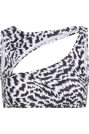 Karl Lagerfeld Animal-print cut-out bikini top