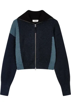 Studio Tomboy Colour-block zip-up cardigan