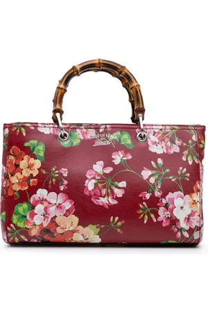 Gucci 2016-2024 Medium Calfskin Blooms Bamboo Shopper satchel