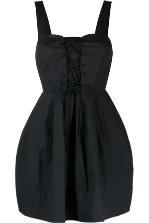 Staud Sutton lace-up detail minidress
