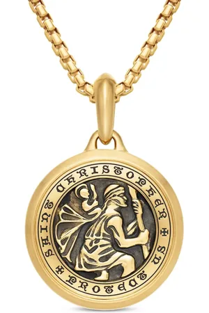 David Yurman 18kt yellow St. Christopher amulet (34.5mm)