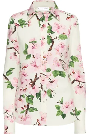 Oscar de la Renta Printed poplin shirt