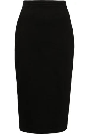 Nº21 High-rise denim pencil skirt
