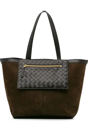 Bottega Veneta 2021-2024 Medium Suede and Nappa Intrecciato Flip Flap tote bag