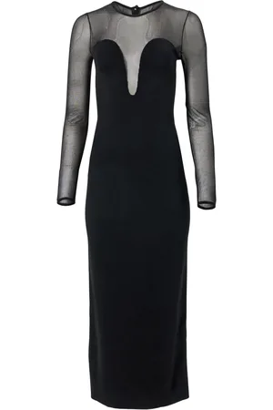 Carolina Herrera Sheer-yoke knitted dress