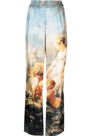 Roberto Cavalli Graphic-print silk trousers