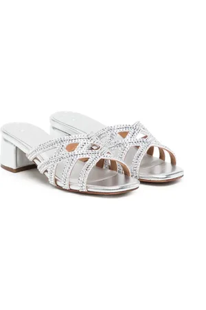 Nícoli 35mm rhinestone-embellished leather sandals