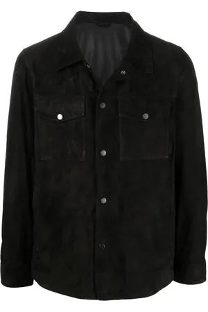 BRIGLIA Chest-pocket suede shirt jacket