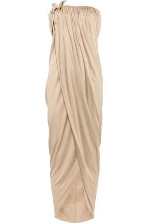 BLUMARINE Butterfly-pin draped gown