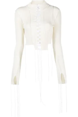 Julfer Exposed-seam ribbed crop top