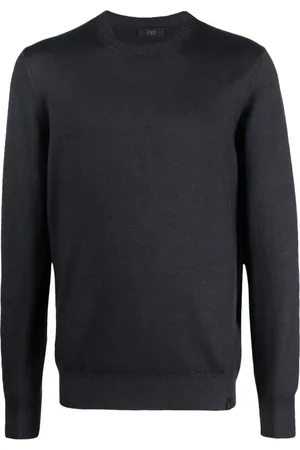 FAY Logo-tag crew neck jumper