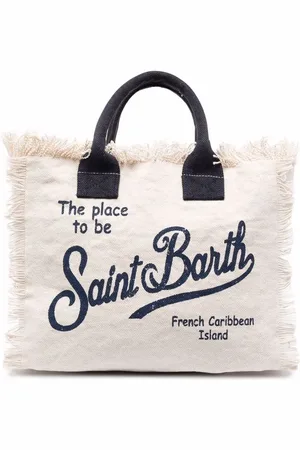 MC2 SAINT BARTH Logo-print cotton beach bag