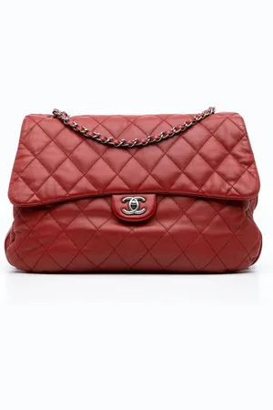 CHANEL 2011 Maxi Lambskin 3 Accordion Flap shoulder bag