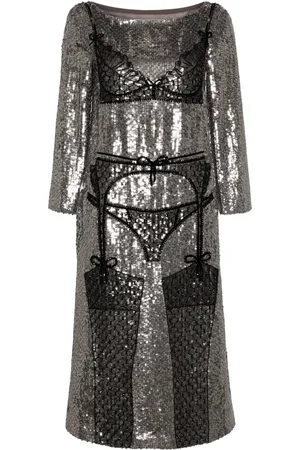 Wiederhoeft Lingerie-beaded sequinned midi dress