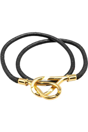 Hermès 1990-2025 Leather Atame Double Tour Wrap Bracelet costume bracelet
