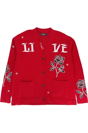 AMIRI Rose-appliqu?? cardigan