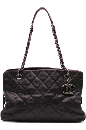 CHANEL 2012 Small Quilted Iridescent Caviar Chic Shopping tote bag