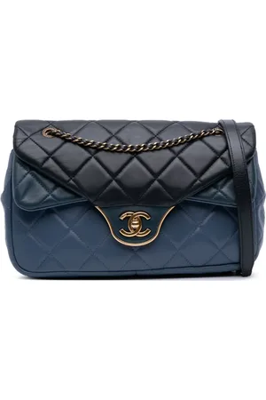 CHANEL 2015-2016 CC Tricolor Quilted Lambskin Double Flap shoulder bag
