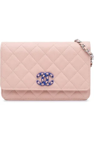 CHANEL 2021-2024 CC Quilted Caviar Wallet On Chain crossbody bag