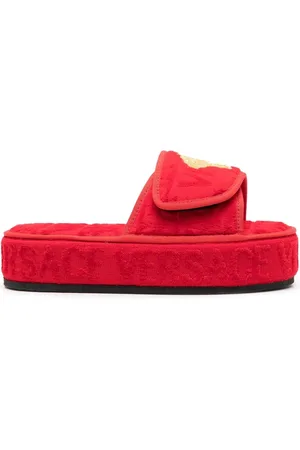 VERSACE Logo-print open-toe slides