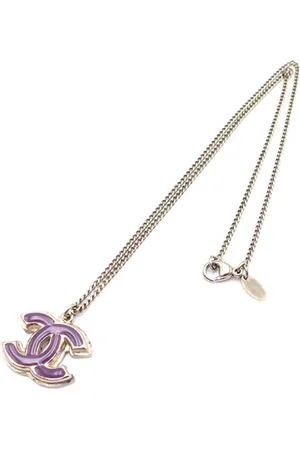 CHANEL 2008 White Enamel CC Pendant Necklace costume necklace