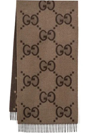Gucci GG Damier-jacquard scarf