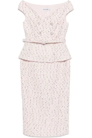 Self-Portrait Bouclé midi dress
