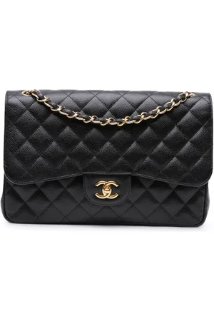 CHANEL 2014 Jumbo Classic Caviar Double Flap shoulder bag