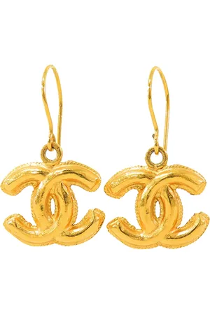 CHANEL 1999 Plated CC Drop Hook Earrings costume earrings