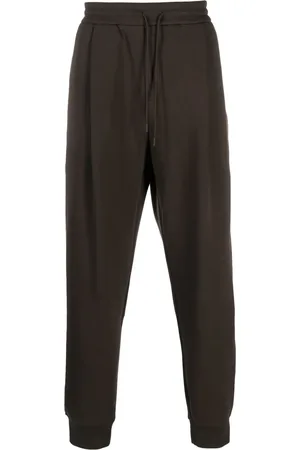 Emporio Armani Drawstring-waistband stretch-cotton track pants