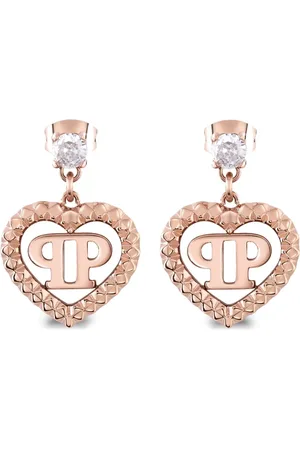 Philipp Plein Rocked hearts pendant earrings